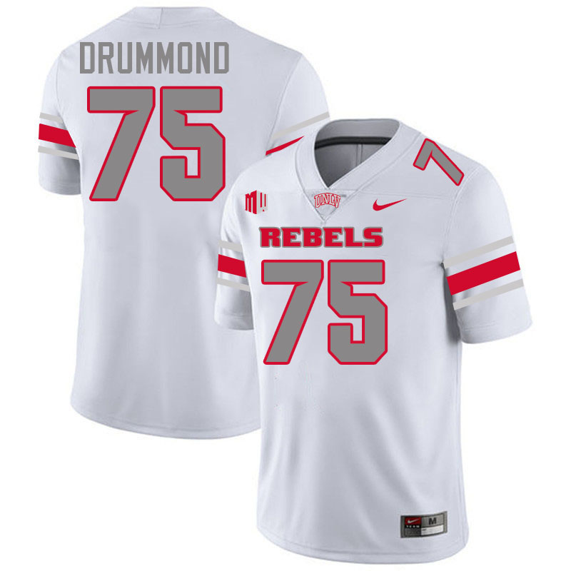 #75 Dyllan Drummond UNLV Rebels College Football Jersey Stitched-White